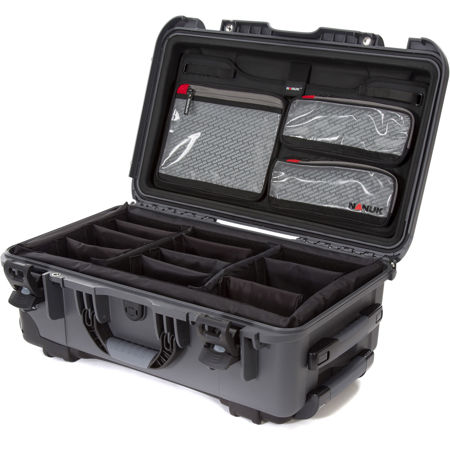 Nanuk Wheeled Series 935 Lightweight NK-7 Resin Waterproof Hard Case with Lid Organizer and Padded Dividers, Graphite