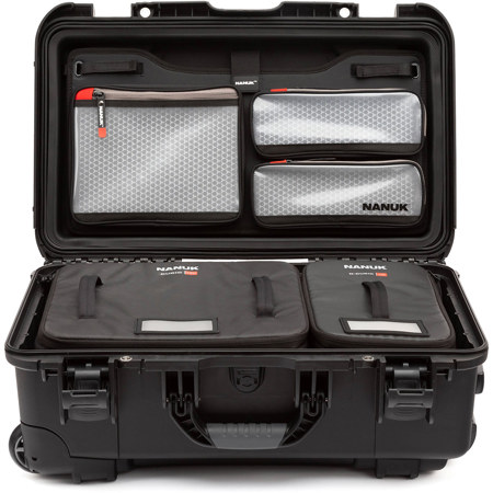 Nanuk Media Series 935 Wheeled Waterproof Hard Case with N-Cubik 13S, 13M Inserts and Lid Organizer, Black