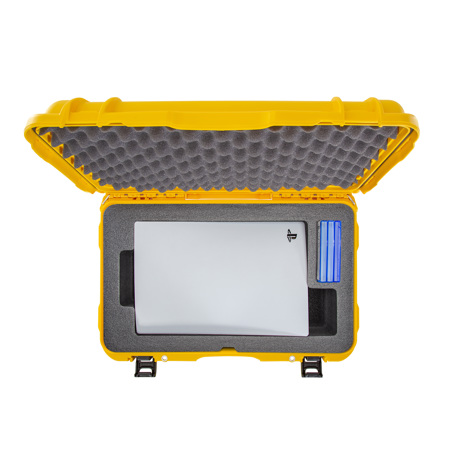 Nanuk 938 Wheeled Waterproof Case with Foam Insert for PS5 Console, Yellow