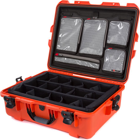 Nanuk Large Series 945 Lightweight NK-7 Resin Waterproof Hard Case with Dividers and Lid Organizer, Orange