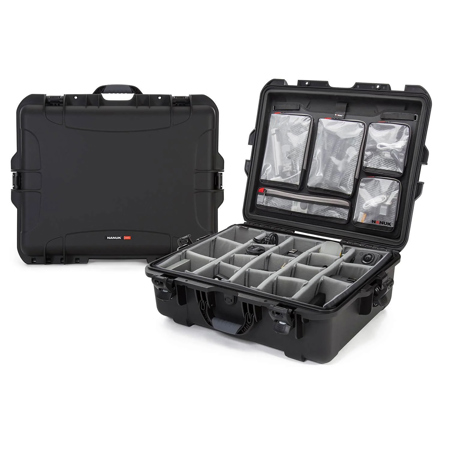 Nanuk 945 Waterproof Hard Case with Lid Organizer and Divider for Camera, Black