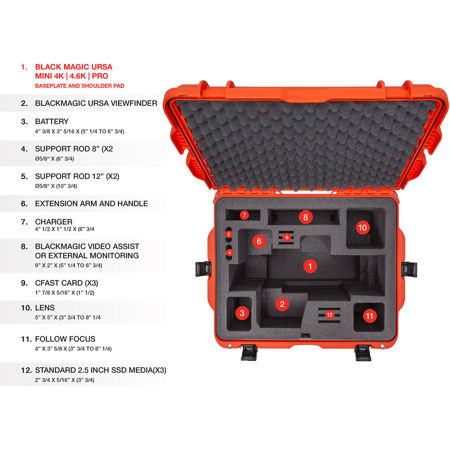 Nanuk 960 Waterproof Wheeled Hard Case with Foam Insert for URSA, Pro, Orange