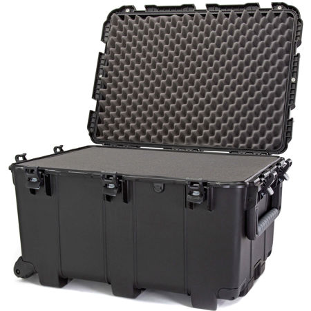 Nanuk 975W Wheeled Waterproof Hard Case with Foam Insert, No Pull Handle, Black