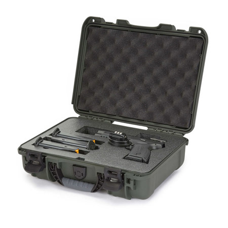 Nanuk 910 Waterproof Hard Case with Foam Insert for Pistol Optic Ready, Olive
