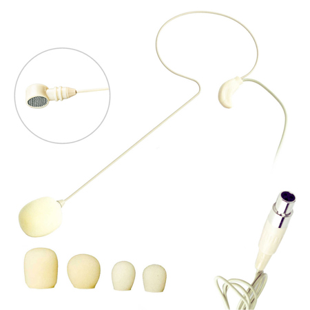 Nady HM-20U Uni-Directional Condenser Headworn Microphone with 3-Pin Mini-XLR Connector, Beige