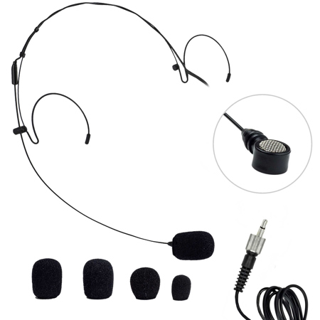 Nady HM-20U Headmic Headworn Uni-Directional Condenser Mic w/3-Pin XLR, Black