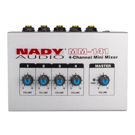 Nady MM-141 4-Channel Mono Unbalanced Line Mini Mixer with AC PAD-1 Adapter