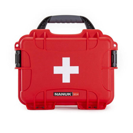 Nanuk Outdoor Series 904 Waterproof First Aid Case with Medical Accessories, Red