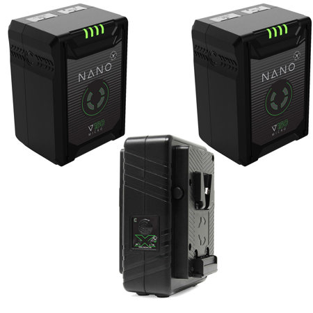 Core SWX NANO Micro 14.8V 147Wh Li-Ion Battery V-Mount, 2-Pack with Dual Charger