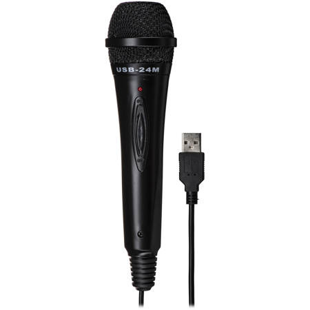 Nady USB-24M Dynamic Neodymium Cardioid Handheld USB Microphone with Switch, 50Hz-15kHz Frequency Response