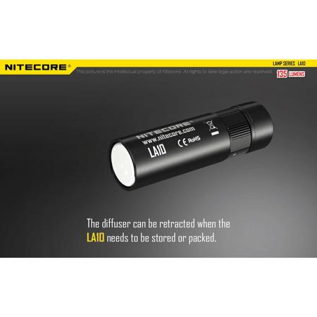 Nitecore LA10 CRI Mini Camping LED Lantern, 85 Lumens, Black, 1x AA