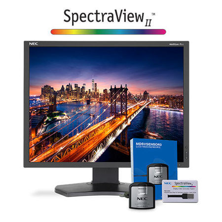 NEC P212-BK MultiSync 21" LED Monitor with SpectraViewII Bundle, Black