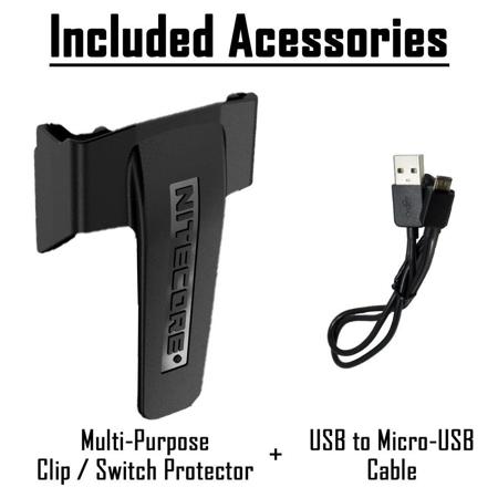 Nitecore TIP USB Rechargeable Metal Keychain LED Flashlight, Black