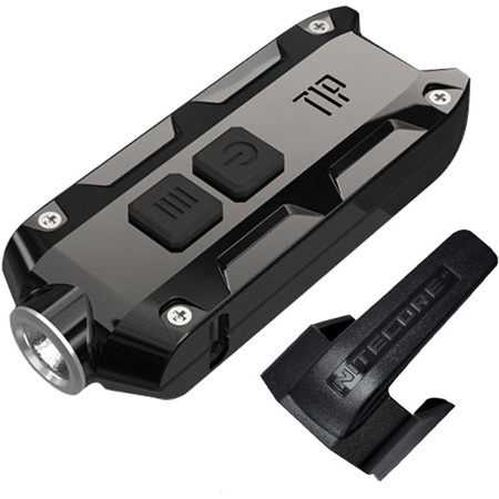 Nitecore TIP USB Rechargeable Metal Keychain LED Flashlight, Jet Black