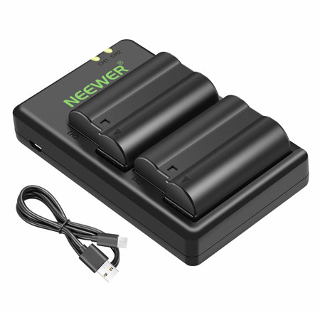 Neewer 2x EN-EL15 14.7Wh 7V 2100mAh Lithium-ion Battery with DC Dual Charger