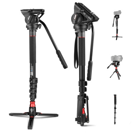 Neewer GM76 Professional 5-Section Aluminum Monopod with Fluid Head