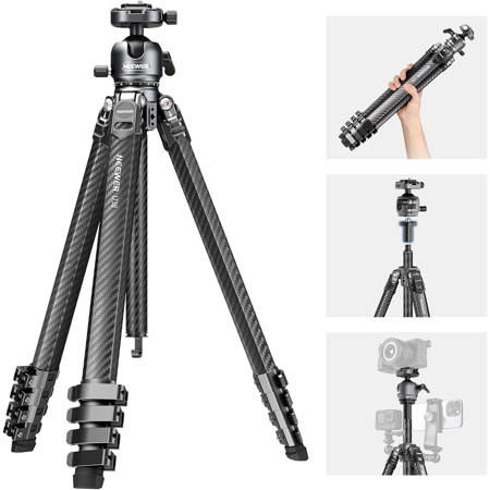 Neewer LITETRIP LT38 5-Section Carbon Fiber Travel Tripod with Ball Head
