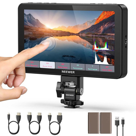 Neewer F700 7" Full HD IPS Touchscreen Camera Field Monitor with 2x NP-F750 Battery, Supports 4K HDMI