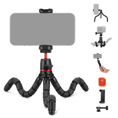 Neewer T72 Mini Flexible Tripod with Ball Head and Bluetooth Remote