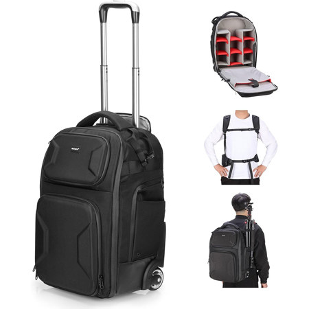 Neewer PB027 46.4L Rolling Camera Backpack, Black