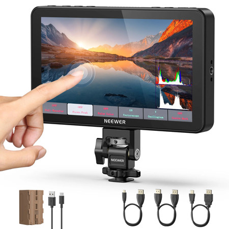 Neewer F700 7" Full HD IPS Touchscreen Camera Field Monitor with NP-F750 Battery, Supports 4K HDMI