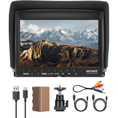 Neewer F100 7" HD IPS Camera Field Monitor with NP-F750 Battery, Supports HDMI