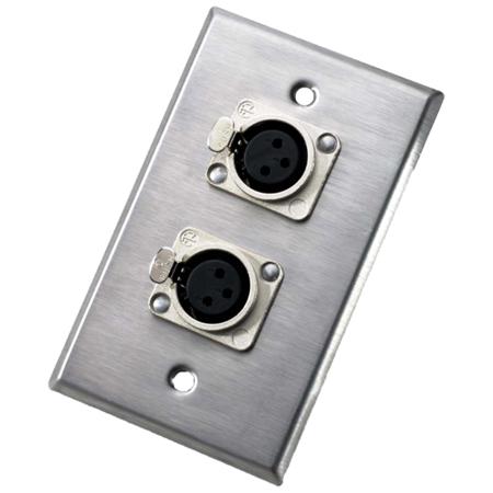 Neutrik 203F Dual Gang Wall Plate NC3FD-L-1 3-Pole Female XLR Receptacle