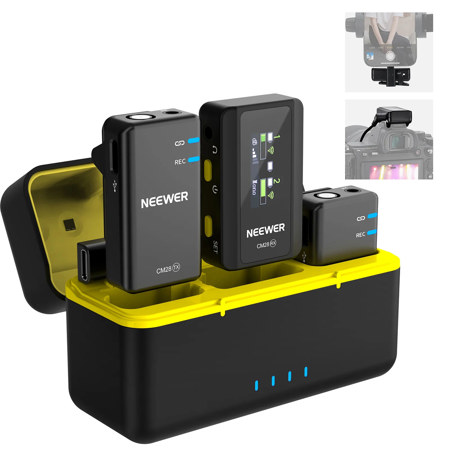 Neewer CM28 2.4GHz 2-Person Wireless Lavalier Microphone System