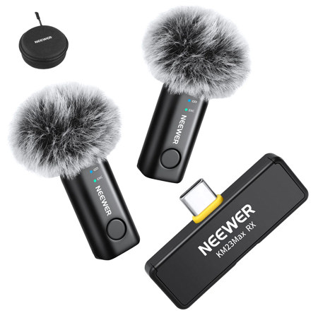 Neewer KM23 Max 2.4GHz 2-Person Wireless Lavalier Microphone System