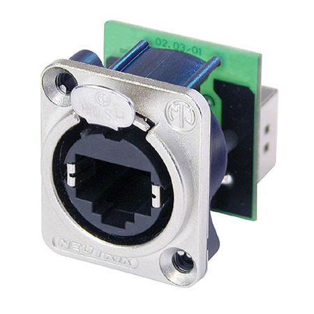 Neutrik NE8FDP etherCON Series RJ45 Feedthrough Receptacle, Silver