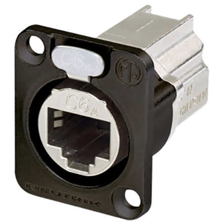 Neutrik NE8FDX-P6-B D-Shape CAT 6A Shielded Feedthrough Panel Connector, Black