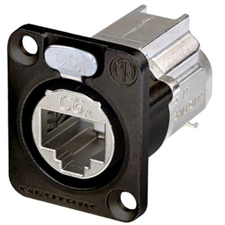 Neutrik NE8FDX-Y6-B D-Shape CAT 6A Shielded Panel Connector, Black