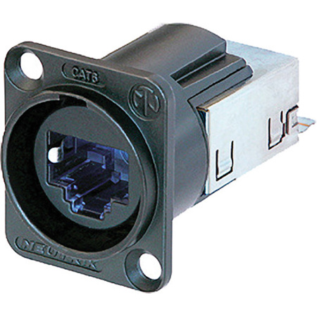 Neutrik NE8FDY-C6-B etherCON CAT6 D-Shape Panel Connector, Black