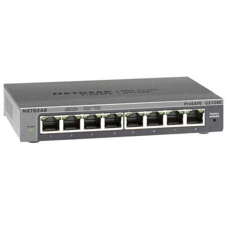 Netgear GS108E 8-Port Gigabit Ethernet Smart Managed Plus Switch