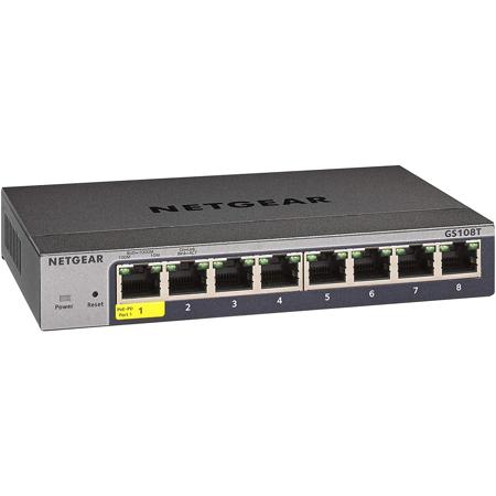 Netgear GS108Tv3 8-Port Gigabit Ethernet Smart Managed Pro Switch with Cloud Management