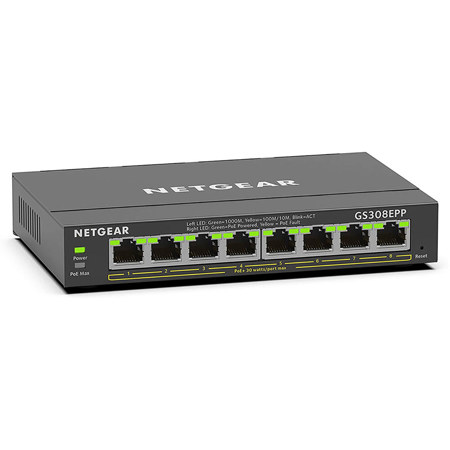 Netgear GS308EPP 8-Port 123W PoE+ Gigabit Ethernet Plus Managed Switch