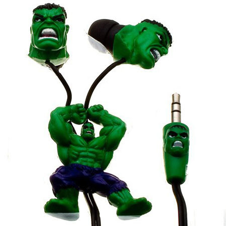 Ihip Digital Incredible Hulk 3D Sculpted Classic Earbud