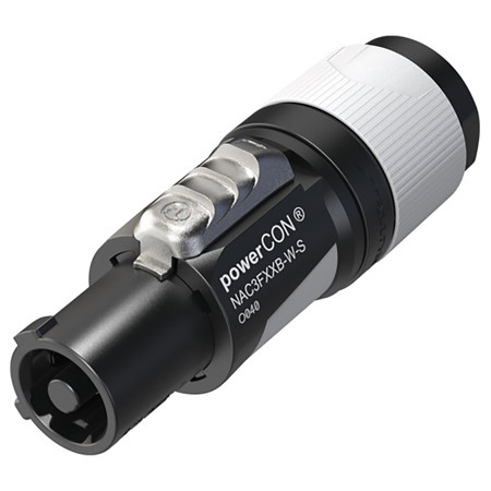 Neutrik NAC3FXXB-W-S powerCON Lockable Female Cable Connector, Gray
