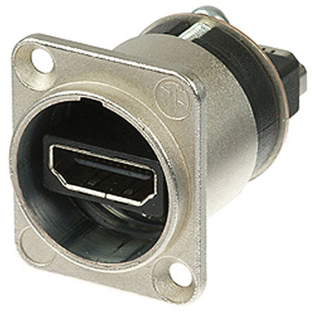 Neutrik NAHDMI-W HDMI Feedthrough Adapter, Nickel D-Shape Housing