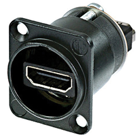 Neutrik NAHDMI-W-B HDMI Feedthrough Adapter, Black D-Shape Housing