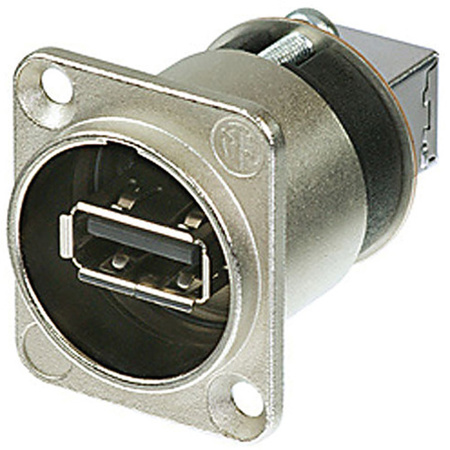 Neutrik NAUSB-W Reversible USB 2.0 Female Type-A to Type-B Converter, Nickel