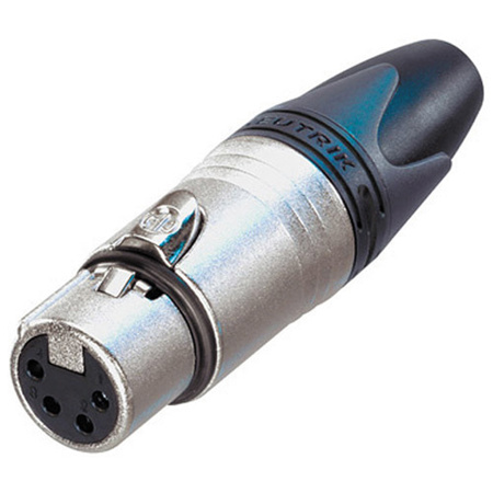Neutrik NC4FX 4-Pole XLR Female Cable Connector, Nickel Housing, Silver Contacts