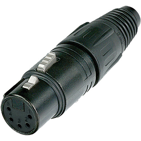 Neutrik NC5FX-B 5-Pole XLR Female Cable Connector, Black Housing, Gold Contacts