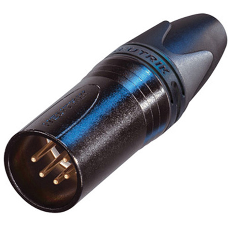 Neutrik NC5MXX-B 5-Pole XLR Male Cable Connector, Black Housing, Gold Contacts