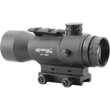 Newcon Optik NC 6x50 Tactical Series Riflescope, Illum Mil-Dot Ret, Fixed Mount