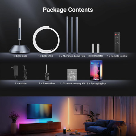 NEEWER NF01 スマート LEDフロアライト 1500lm 1600万色 Neewer NF01 Smart RGBW LED Floor Lamp 10106908