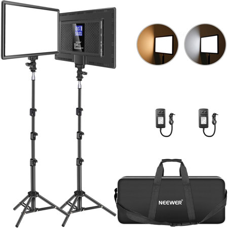 Neewer NL-192AI 20W Bi-Color LED Video Panel 2-Light Kit