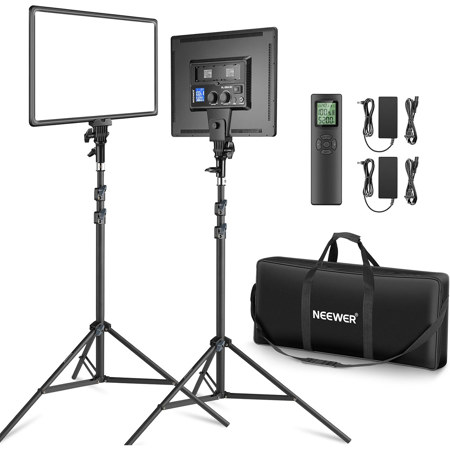 Neewer NL-288A RC 45W Bi-Color LED Video Panel 2-Light Kit with Wireless Remote Control