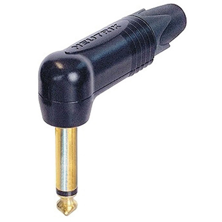 Neutrik NP2RX-B 2-Pole 1/4" Right Angle Phone Plug, Black Shell, Gold Contacts