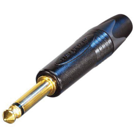 Neutrik NP2X-B 2-Pole 1/4" Male Phone Plug, Black Shell, Gold Contacts